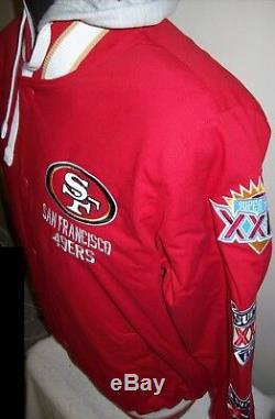 SAN FRANCISCO 49ERS 5 TIME SUPER BOWL CHAMPIONSHIP Cotton Jacket M L XL