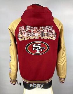 SAN FRANCISCO 49ERS 5 TIME SUPER BOWL CHAMPIONSHIP Hooded Jacket 3X 4X 5X