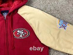 SAN FRANCISCO 49ERS 5 TIME SUPER BOWL CHAMPIONSHIP Hooded Jacket S L XL 2X