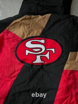 SAN FRANCISCO 49ERS 90s NFL FOOTBALL HOODED JACKET VINTAGE APEX ONE PROLINE MENS