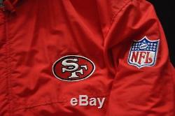 SAN FRANCISCO 49ERS Parka Hooded Jacket STARTER Vintage NFL Red Mens L