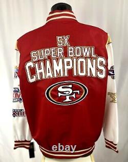 SAN FRANCISCO 49ERS SUPER BOWL 5 Time Championship Cotton Jacket RED S M L XL 2X