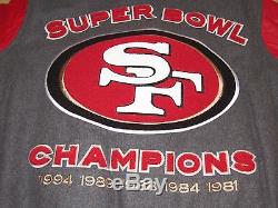 San Francisco 49ers Super Bowl Champions Wool Leather Varsity Jacket Mens 2xl