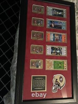 SAN FRANCISCO 49ERS SUPER BOWL CHAMPIONSHIPS TICKETS FRAMED IN 32 x 18 Wood