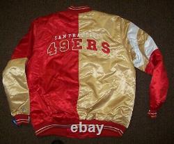 SAN FRANCISCO 49ERS Starter 50/50 RED/GOLD Snap Down Jacket S L XL 2X