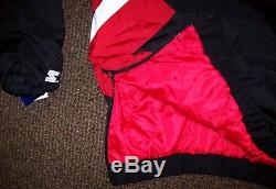SAN FRANCISCO 49ERS Starter Hooded Half Zip Pullover Jacket S M L XL 2X BLACK