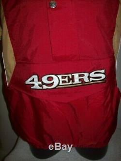 SAN FRANCISCO 49ERS Starter Hooded Half Zip Pullover Jacket S M LXL 2X RED