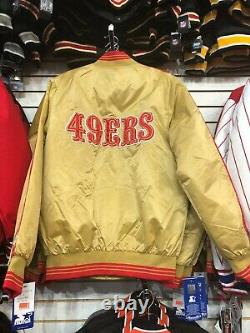 SAN FRANCISCO 49ERS Starter Throwback Snap Down Jacket GOLD ALL SIZES S-6XL