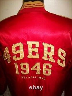 SAN FRANCISCO 49ERS Starter Throwback Snap Down Jacket RED/TAN S M L 2X