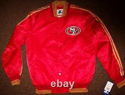 SAN FRANCISCO 49ERS Starter Throwback Snap Down Jacket RED/TAN S M L 2X