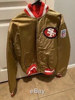 SAN FRANCISCO 49ERS VINTAGE NFL AUTHENTIC PROLINE STARTER JACKET size L