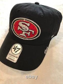 SAN FRANCISCO 49ers HAT WOMEN'S BLING HAND JEWELED USING 300+SWAROVSKI CRYSTALS