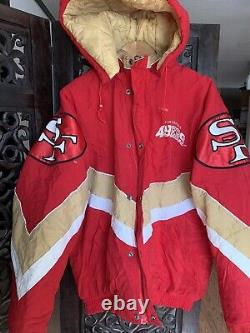 SAN FRANCISCO 49ers Vintage Starter Jacket Classic Team Collection Hooded Sz XL