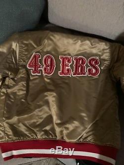 SF 49ers VTG REVERSIBLE Gold & Black Satin Starter Jacket EXTREMELY RARE -Small