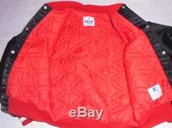 SF San Francisco 49ers BLACK Shiny Satin Jacket STARTER Brand Vintage Large Nice