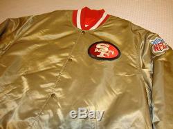 SF San Francisco 49ers GOLD Shiny Satin Jacket STARTER Brand Vintage 3XL XXXL