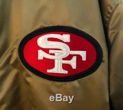 SF San Francisco 49ers Mens STARTER Satin Gold Jacket Vintage NFL XXL