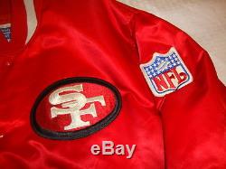 SF San Francisco 49ers Red Gold Shiny Satin Jacket STARTER Brand Vintage XL