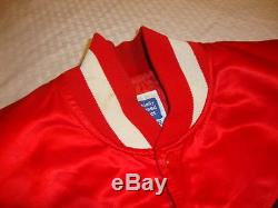 SF San Francisco 49ers Red Gold Shiny Satin Jacket STARTER Brand Vintage XL