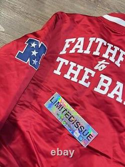 San Fran 49ers Mitchell & Ness Faithful to the Bay Satin Jacket L Super Bowl NFL