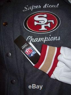 San Francisco 49ERS Super Bowl Championship Wool & Leather Jacket XL 3X