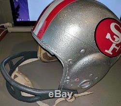 San Francisco 49ers 1962 Decals Vintage Silver Leather Padding Football Helmet