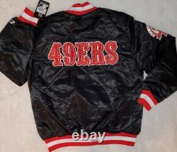 San Francisco 49ers 1990 Superbowl Badges Starter Jacket Quilt Lined Sz 2XL