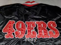 San Francisco 49ers 1990 Superbowl Badges Starter Jacket Quilt Lined Sz 2XL