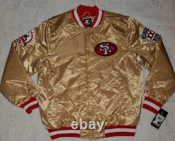 San Francisco 49ers 1990 Superbowl Badges Starter Jacket Quilt Lined Sz Med