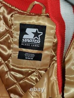 San Francisco 49ers 1990 Superbowl Badges Starter Jacket Quilt Lined Sz Med