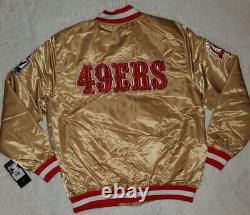 San Francisco 49ers 1990 Superbowl Badges Starter Jacket Quilt Lined Sz Med