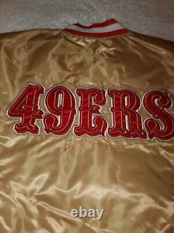 San Francisco 49ers 1990 Superbowl Badges Starter Jacket Quilt Lined Sz Med