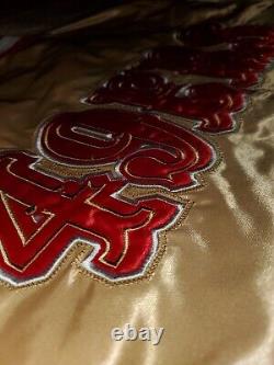 San Francisco 49ers 1990 Superbowl Badges Starter Jacket Quilt Lined Sz Med