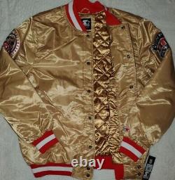 San Francisco 49ers 1990 Superbowl Badges Starter Jacket Quilt Lined Sz Med