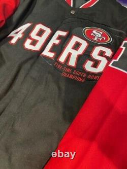 San Francisco 49ers 5 Time Commemorative Reversible Wool Nylon Jacket- JH Desgin