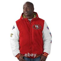 San Francisco 49ers 5 Time Super Bowl Champions Spike Varsity Hooded Jacket