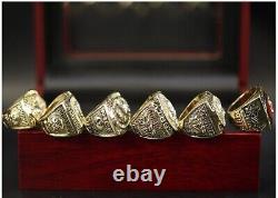 San Francisco 49ers 6Pcs NFL Ring With RoseWood Gift Box- Collector's Ring Sz 11