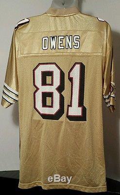 San Francisco 49ers #81 Terrell Owens Gold Reebok NFL Jersey Adult Size Large