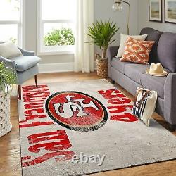 San Francisco 49ers Area Rug Football Non-Slip Floor Mat Indoor Flannel Carpets