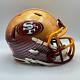 San Francisco 49ers CUSTOM 2-Tone Burgundy/Gold Hydro-Dipped Mini FB Helmet