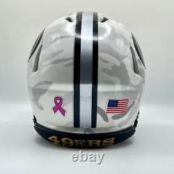 San Francisco 49ers CUSTOM Arctic White Camo Hydro-Dipped LOADED Mini FB Helmet