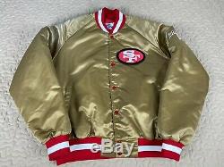 San Francisco 49ers Chalkline Satin Bomber Vintage Jacket Mens Sz XL Big Logo