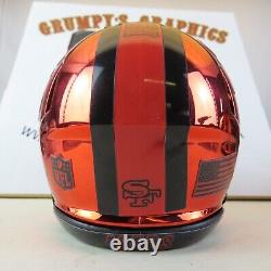 San Francisco 49ers Custom Mini Helmet Alternate decals on Red Chrome