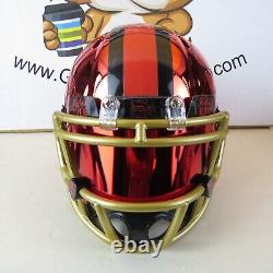 San Francisco 49ers Custom Mini Helmet Alternate decals on Red Chrome