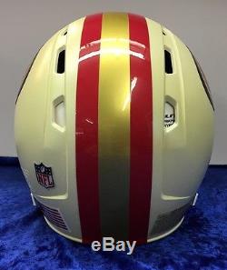 San Francisco 49ers Custom Rawlings Full Size Football Helmet White Pearl