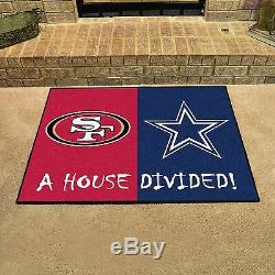 San Francisco 49ers Dallas Cowboys House Divided All Star Area Rug Floor Mat