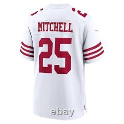 San Francisco 49ers Elijah Mitchell Nike Men's White Official NFL Game Jersey