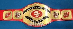San Francisco 49ers Fanaholic Championship Belt Adult Size brass plates leather