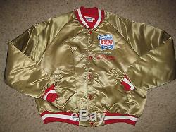 San Francisco 49ers Football 1990 Super Bowl Champs Chalk Line Satin Jacket XL
