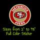 San Francisco 49ers Full Color Vinyl Decal Hydroflask decal Cornhole decal 1
